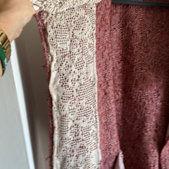 Sleeping on Snow Cable Knit Bomdurant Cardigan With Sherpa Collar - Picture 3 of 9